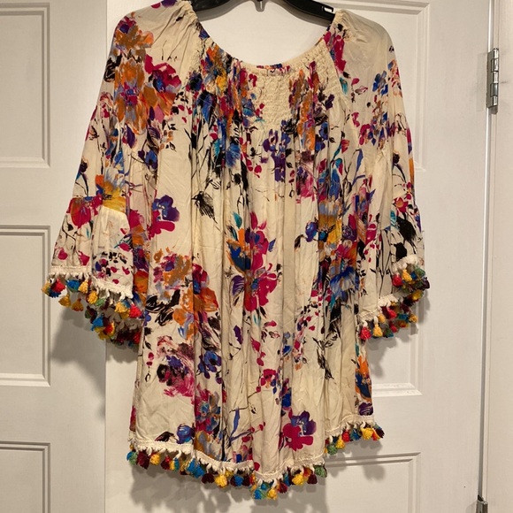 Multicolor tunic with fringe detail - Picture 4 of 5